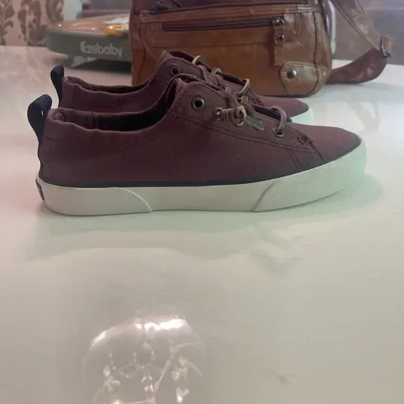 Sperry Top Sider Shoes Womens 5.5 Crest Vibe Sneakers Maroon Fabric - Picture 5 of 11
